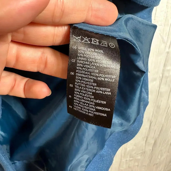 H&M Fit  and Flare Blue Wool Blend Peacoat 8‎ - Picture 5 of 7